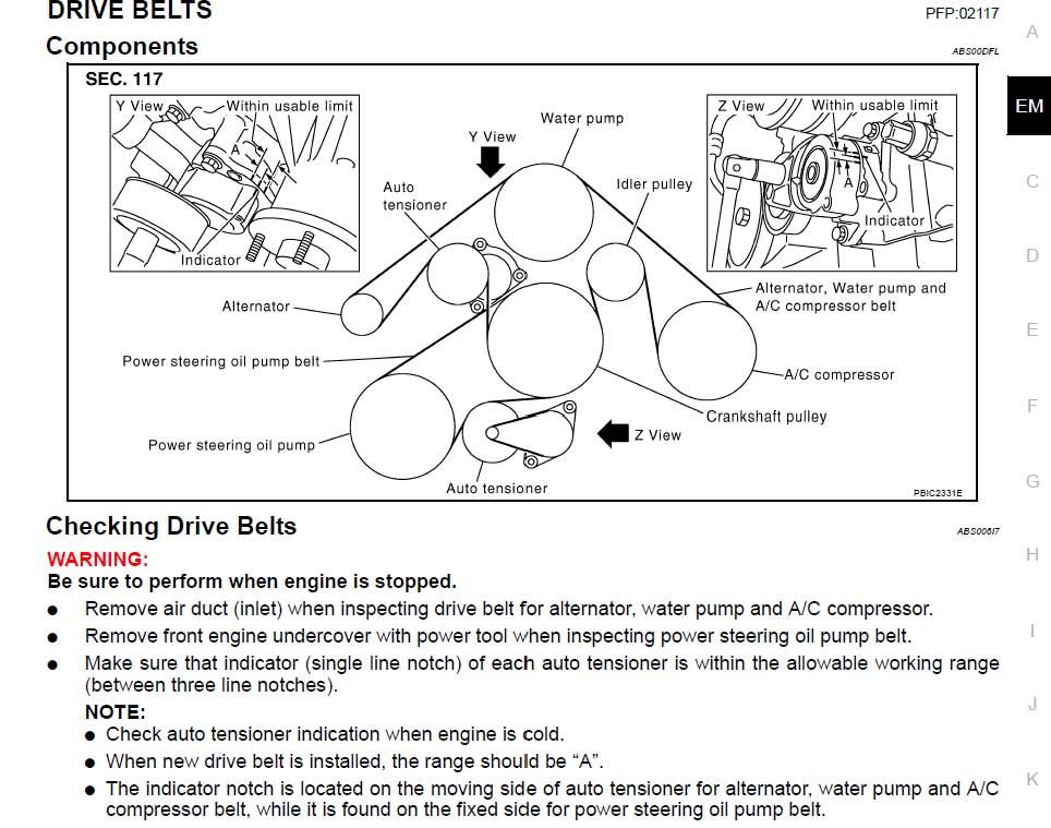 Drive Belt Installation Question "Range A" Infiniti FX Forum FX35
