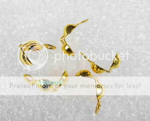 4x8mm Gold Plated Findings Crimp Bead Tips Cover 500pcs  