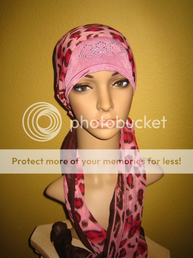 Chemo Hat Head Scarf Cancer Turban Head Wrap Hot Pink Hijab  