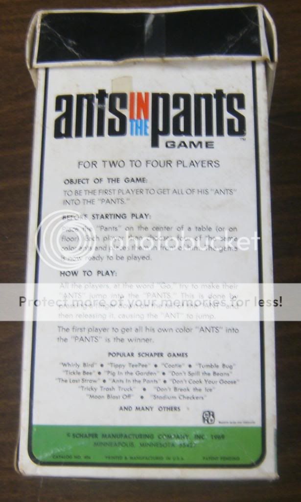 Ants in the Pants 1969 Schaper Board Game  