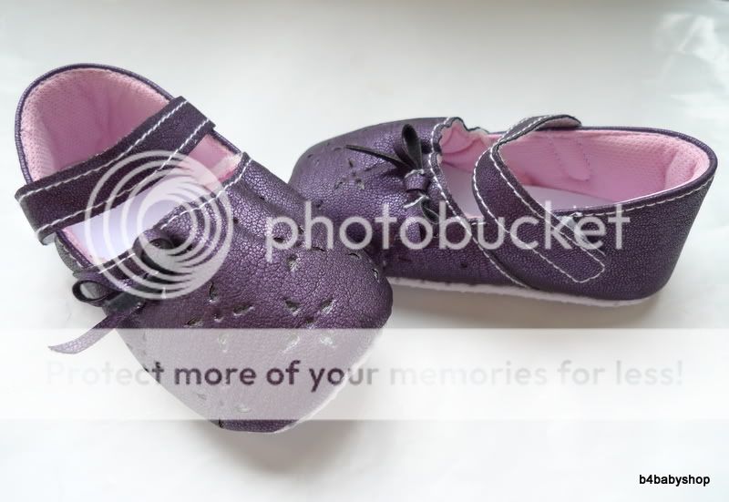 Baby girl Dark Purple MaryJane shoes w/bow NEW(6 12M)  