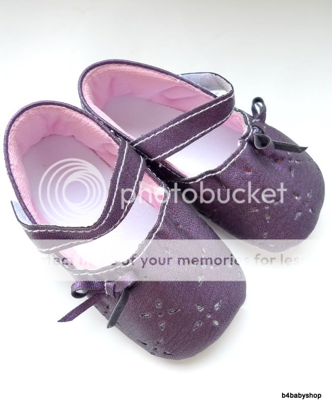 Baby girl Dark Purple MaryJane shoes w/bow NEW(6 12M)  